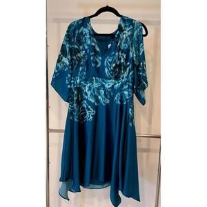Elegant White House Black Market Teal Dress - Size 10